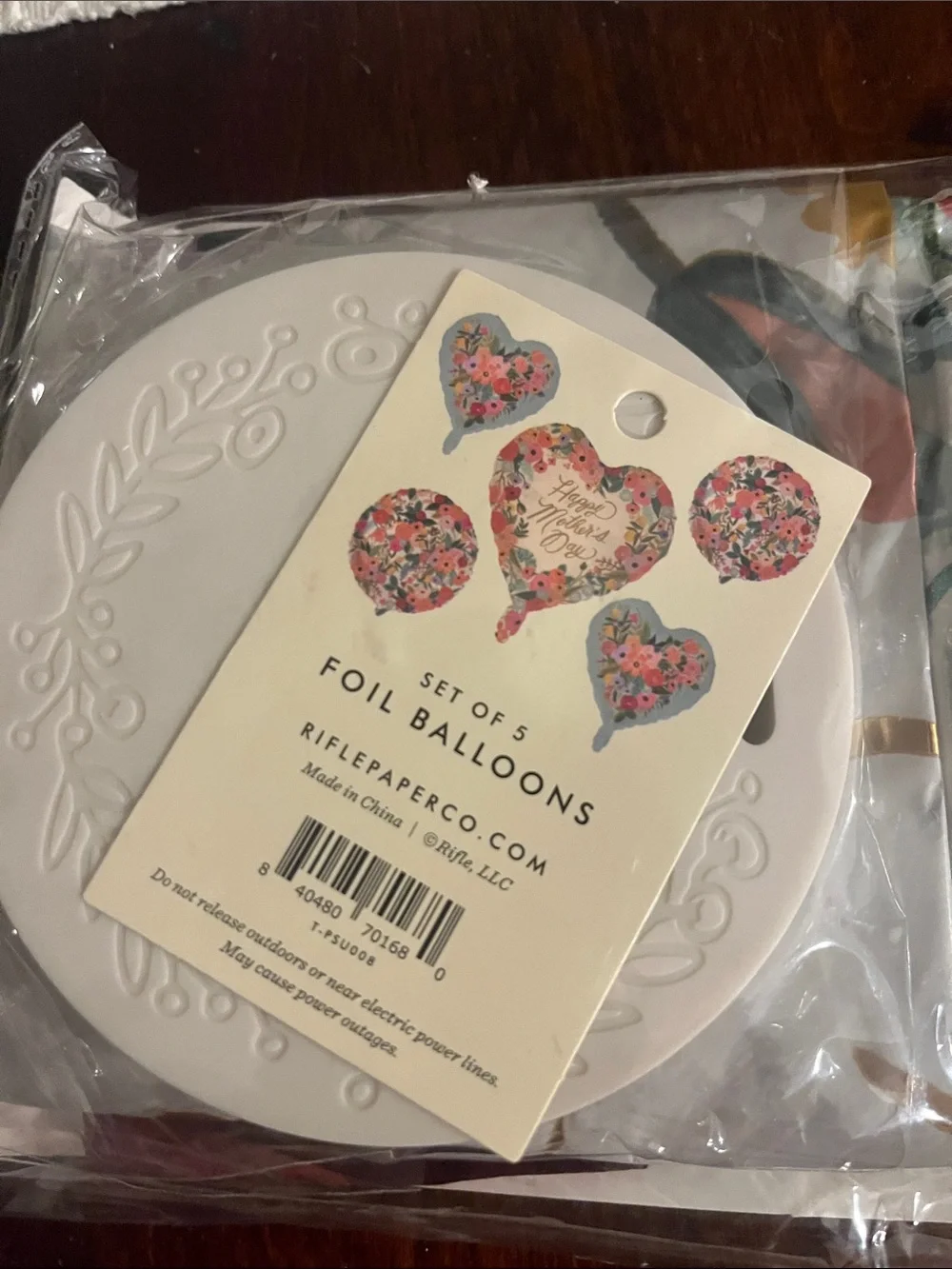Rifle Paper Co. Floral Foil Balloons in Cream, Pink, Blue